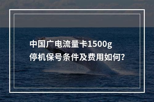 中国广电流量卡1500g停机保号条件及费用如何？