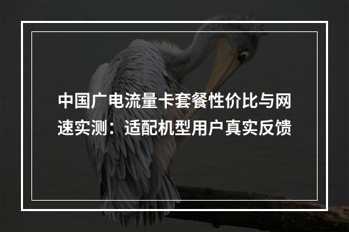 中国广电流量卡套餐性价比与网速实测：适配机型用户真实反馈