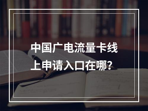 中国广电流量卡线上申请入口在哪？