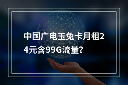 中国广电玉兔卡月租24元含99G流量？