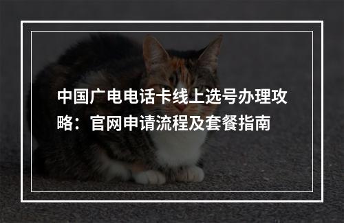 中国广电电话卡线上选号办理攻略：官网申请流程及套餐指南