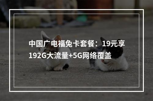 中国广电福兔卡套餐：19元享192G大流量+5G网络覆盖