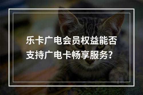乐卡广电会员权益能否支持广电卡畅享服务？