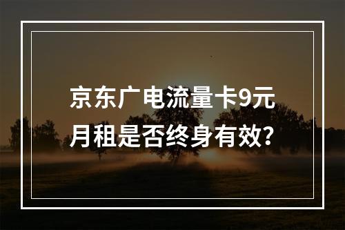 京东广电流量卡9元月租是否终身有效？