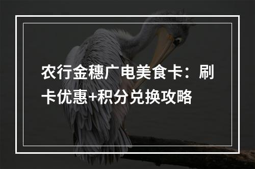 农行金穗广电美食卡：刷卡优惠+积分兑换攻略