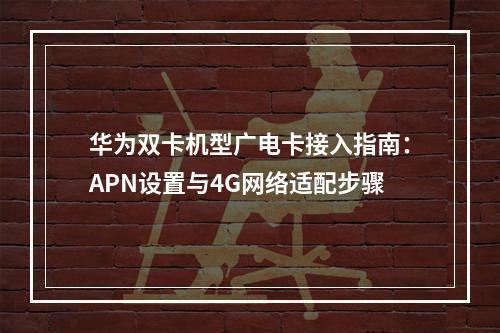 华为双卡机型广电卡接入指南：APN设置与4G网络适配步骤