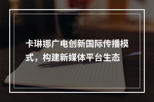 卡琳娜广电创新国际传播模式，构建新媒体平台生态