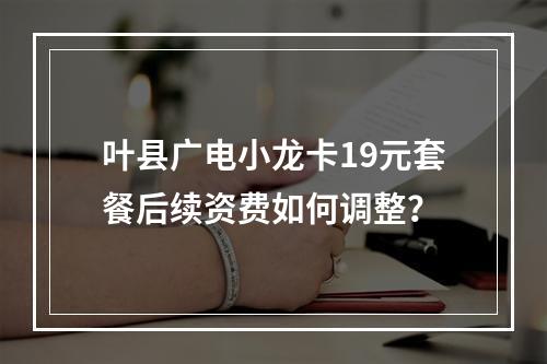 叶县广电小龙卡19元套餐后续资费如何调整？