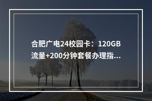 合肥广电24校园卡：120GB流量+200分钟套餐办理指南