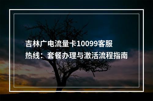 吉林广电流量卡10099客服热线：套餐办理与激活流程指南