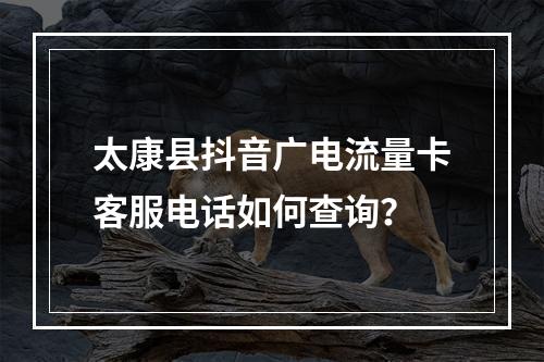 太康县抖音广电流量卡客服电话如何查询？