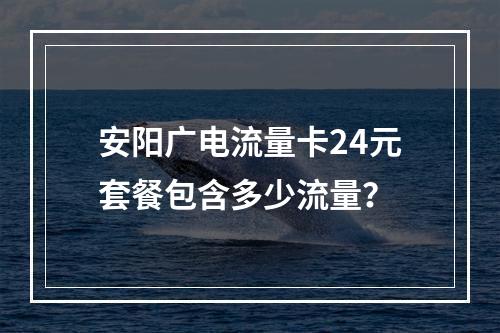 安阳广电流量卡24元套餐包含多少流量？