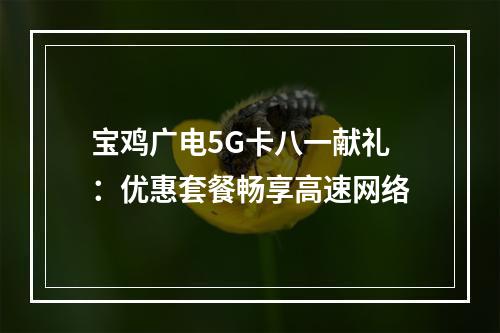 宝鸡广电5G卡八一献礼：优惠套餐畅享高速网络