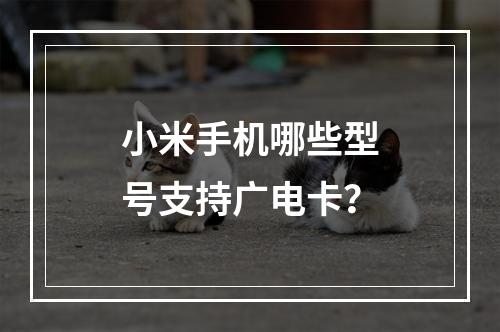 小米手机哪些型号支持广电卡？