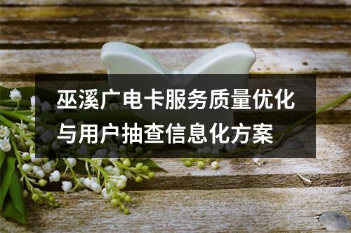 巫溪广电卡服务质量优化与用户抽查信息化方案