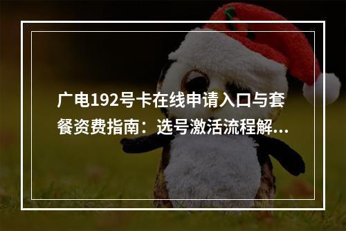 广电192号卡在线申请入口与套餐资费指南：选号激活流程解析