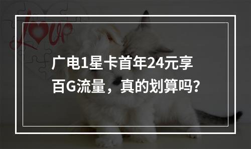 广电1星卡首年24元享百G流量，真的划算吗？