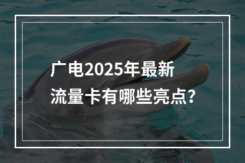 广电2025年最新流量卡有哪些亮点？