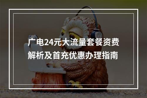 广电24元大流量套餐资费解析及首充优惠办理指南