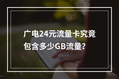 广电24元流量卡究竟包含多少GB流量？