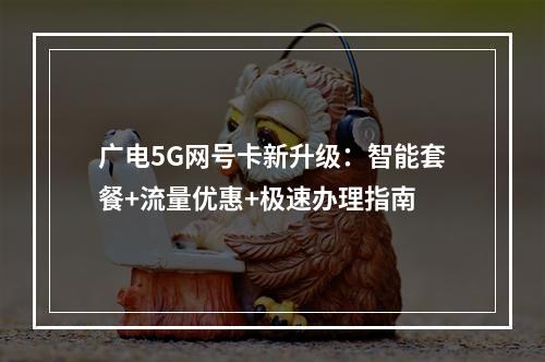 广电5G网号卡新升级：智能套餐+流量优惠+极速办理指南