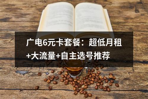 广电6元卡套餐：超低月租+大流量+自主选号推荐