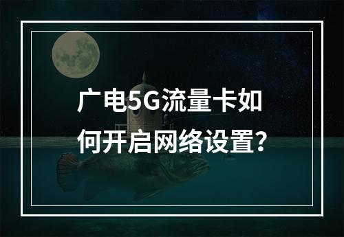 广电5G流量卡如何开启网络设置？