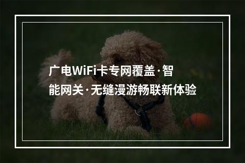 广电WiFi卡专网覆盖·智能网关·无缝漫游畅联新体验