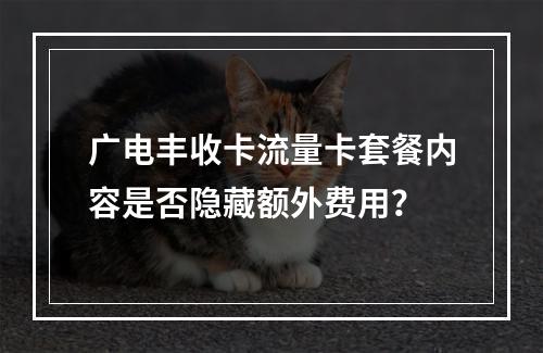 广电丰收卡流量卡套餐内容是否隐藏额外费用？