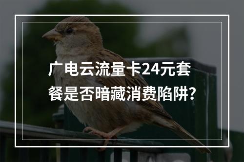广电云流量卡24元套餐是否暗藏消费陷阱？