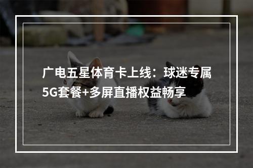 广电五星体育卡上线：球迷专属5G套餐+多屏直播权益畅享