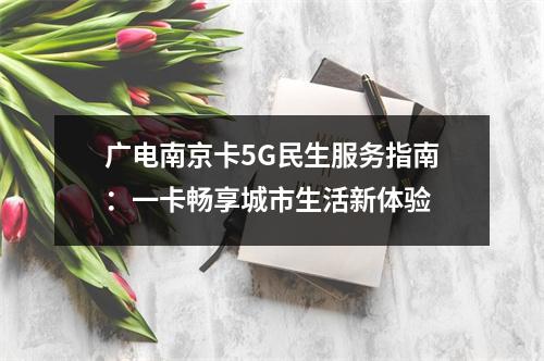 广电南京卡5G民生服务指南：一卡畅享城市生活新体验