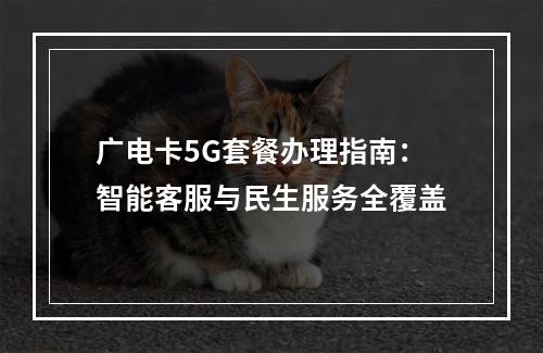 广电卡5G套餐办理指南：智能客服与民生服务全覆盖