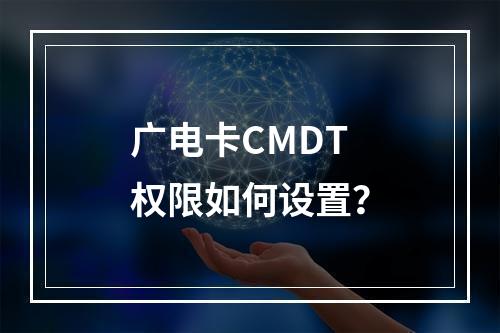 广电卡CMDT权限如何设置？