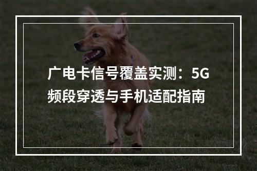 广电卡信号覆盖实测：5G频段穿透与手机适配指南