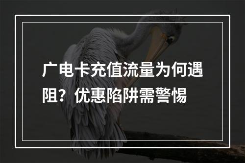 广电卡充值流量为何遇阻？优惠陷阱需警惕