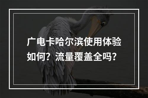 广电卡哈尔滨使用体验如何？流量覆盖全吗？