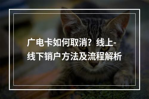 广电卡如何取消？线上-线下销户方法及流程解析