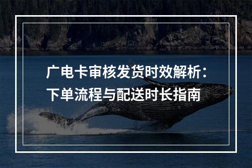 广电卡审核发货时效解析：下单流程与配送时长指南