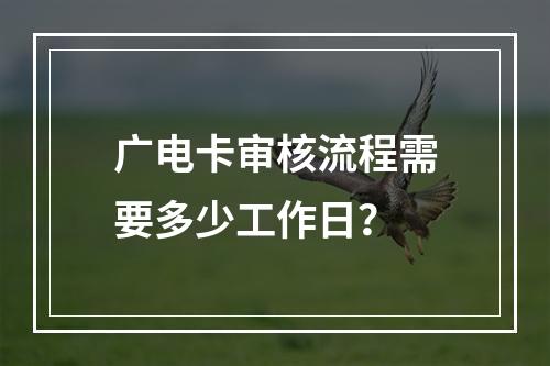 广电卡审核流程需要多少工作日？