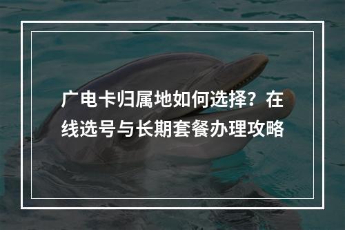 广电卡归属地如何选择？在线选号与长期套餐办理攻略