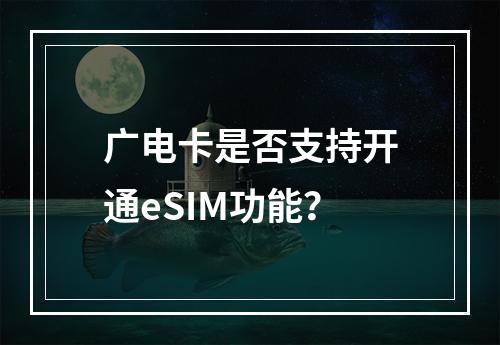 广电卡是否支持开通eSIM功能？