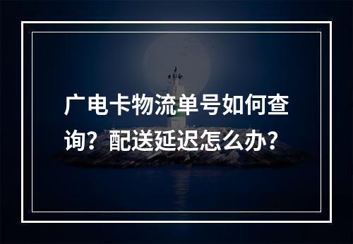 广电卡物流单号如何查询？配送延迟怎么办？