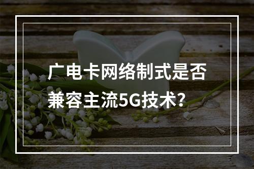 广电卡网络制式是否兼容主流5G技术？