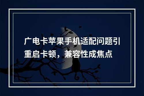 广电卡苹果手机适配问题引重启卡顿，兼容性成焦点