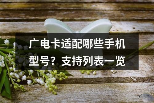 广电卡适配哪些手机型号？支持列表一览