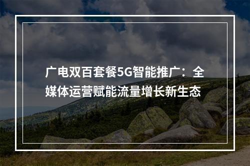 广电双百套餐5G智能推广：全媒体运营赋能流量增长新生态