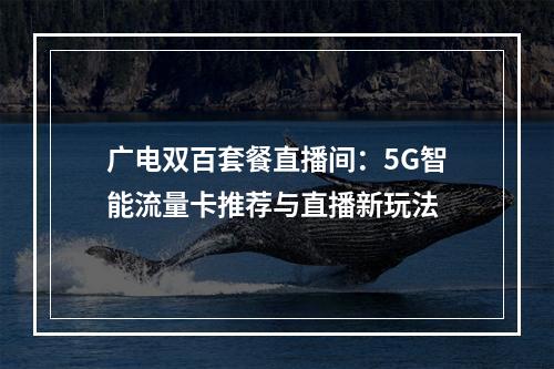 广电双百套餐直播间：5G智能流量卡推荐与直播新玩法