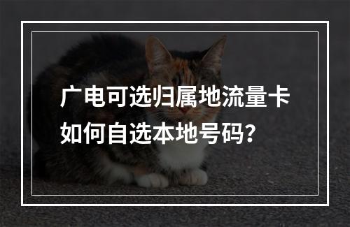 广电可选归属地流量卡如何自选本地号码？