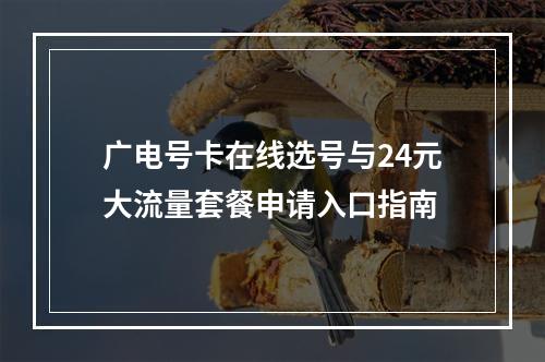 广电号卡在线选号与24元大流量套餐申请入口指南